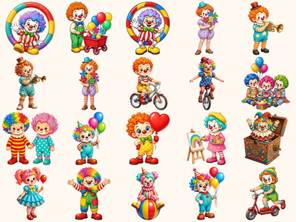 Kid Clowns Clipart