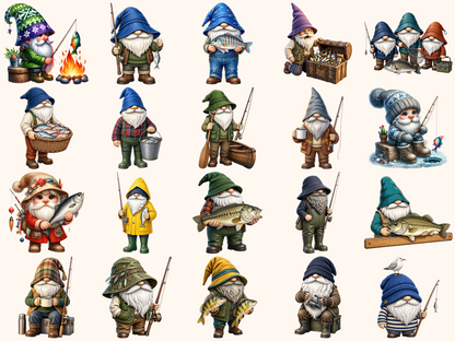 Fisher Gnomes Clipart