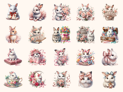 Coquette Bunnies Clipart