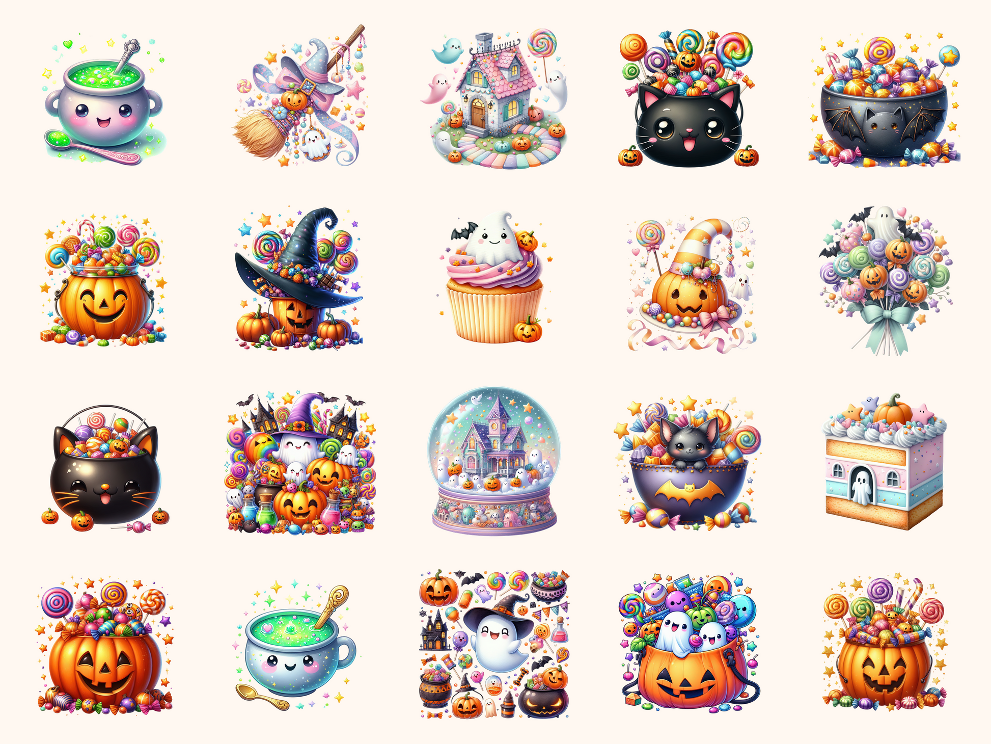 Cute Kawaii Halloween Clipart