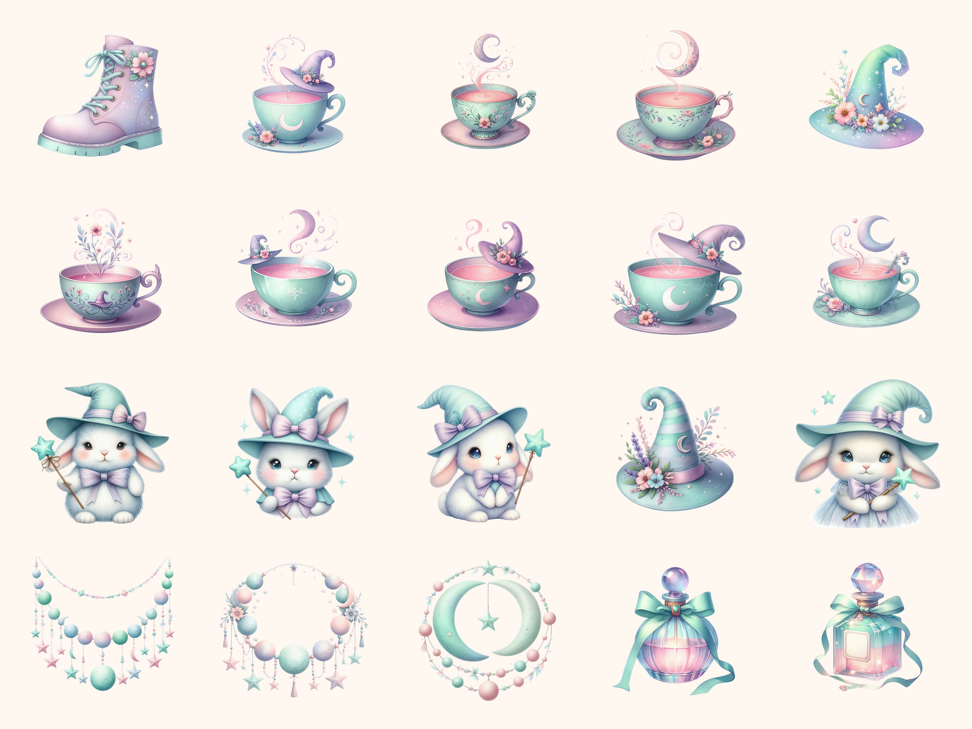 Pastel Witches Clipart
