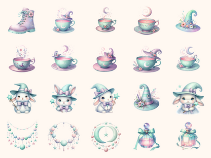 Pastel Witches Clipart