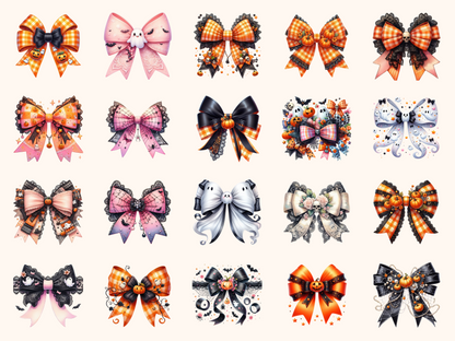 Coquette Halloween Bows Clipart