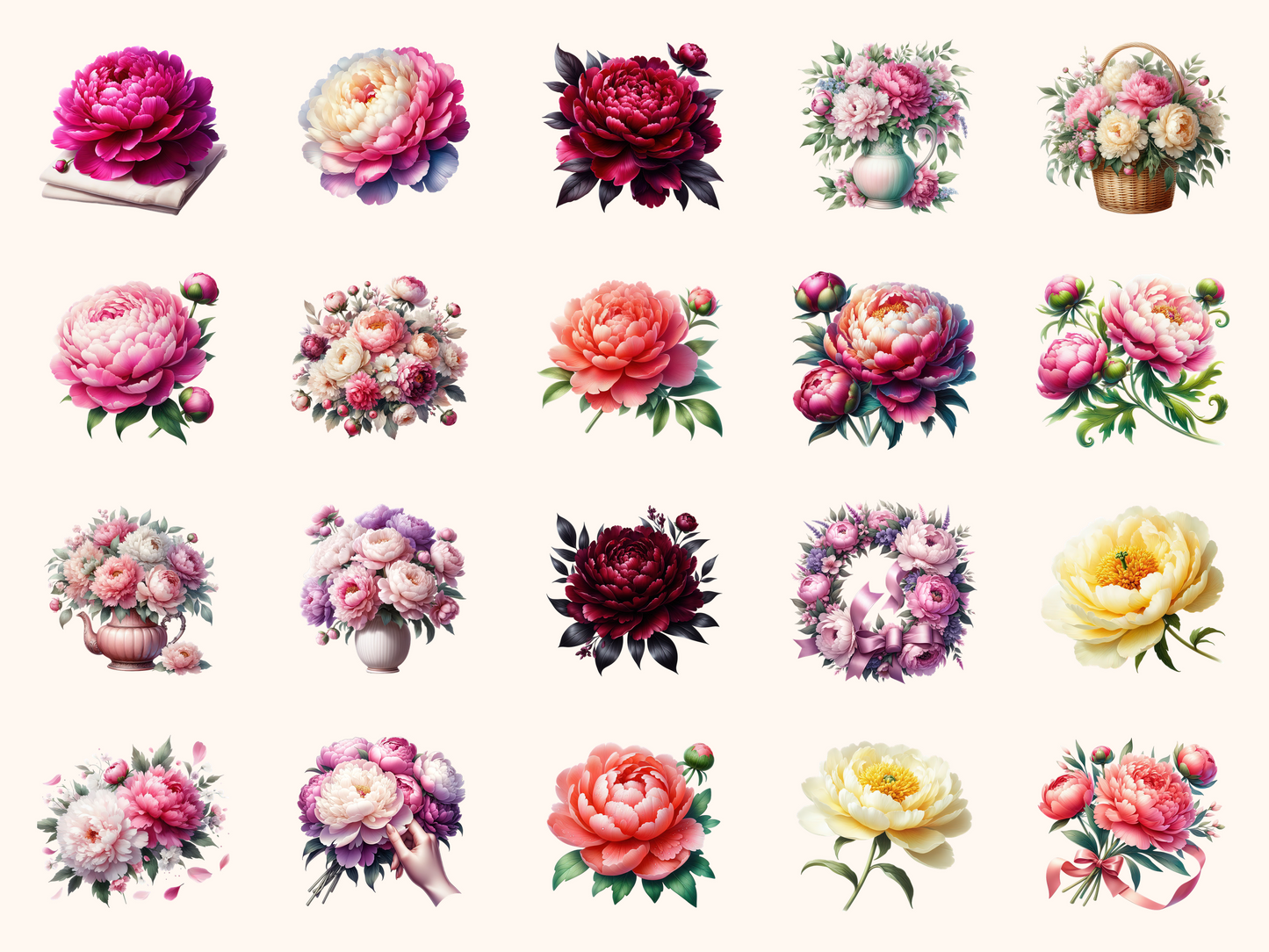 Peonies Clipart
