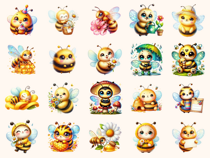 Cute Bees Clipart