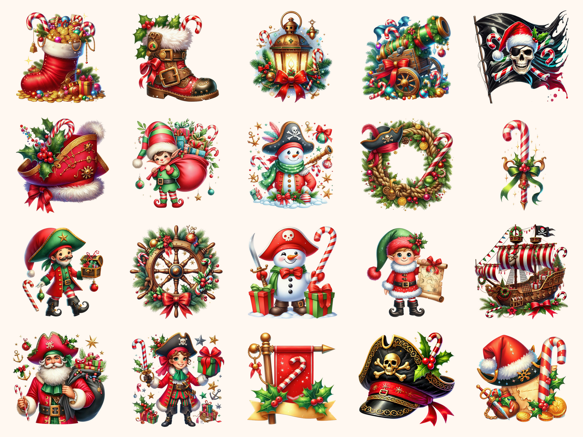 Christmas Pirates Clipart
