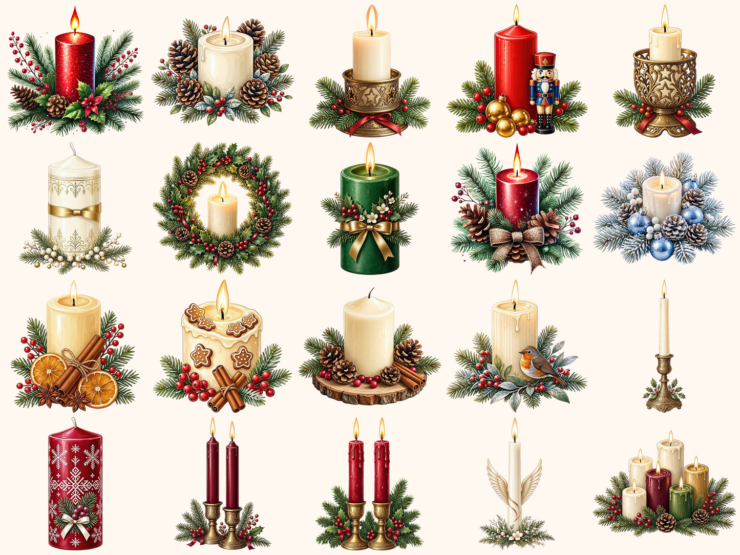 Christmas Candles Clipart