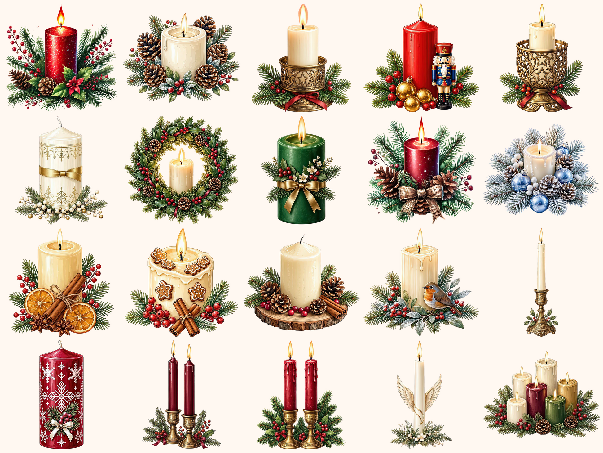 Christmas Candles Clipart