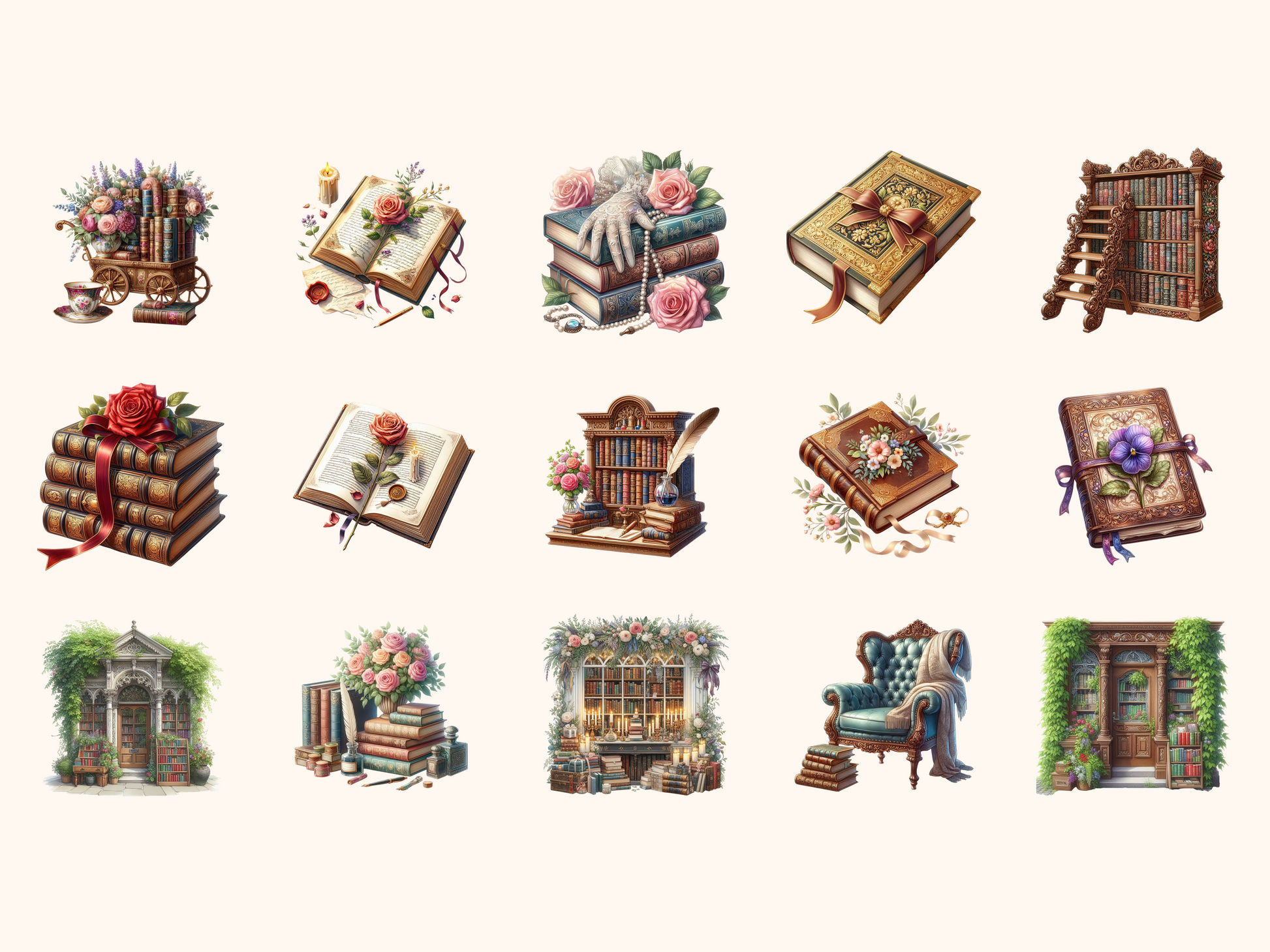 Victorian Bookshop Clipart