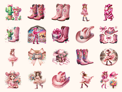 Pink Cowgirls Clipart
