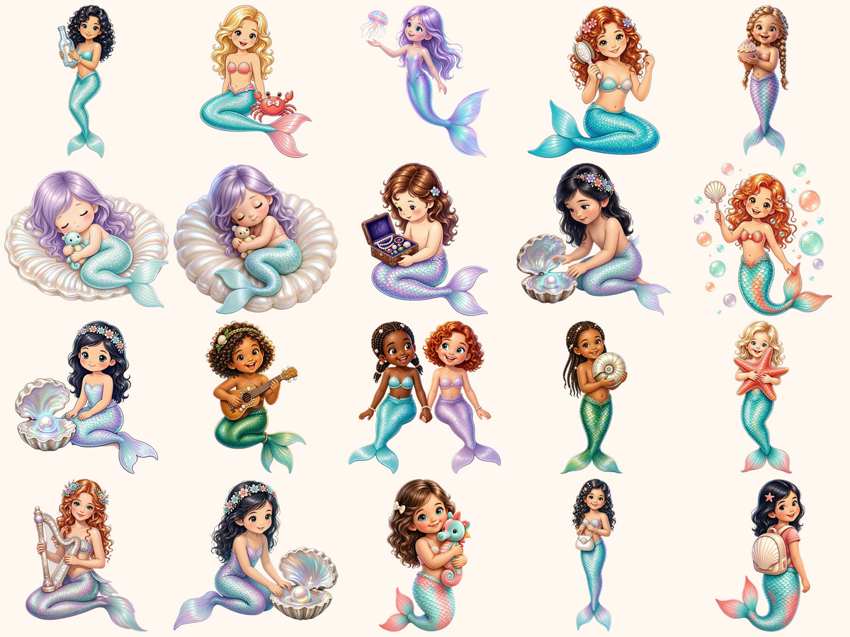 Little Mermaids Clipart
