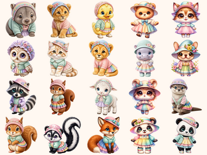 Colorful Animals Clipart