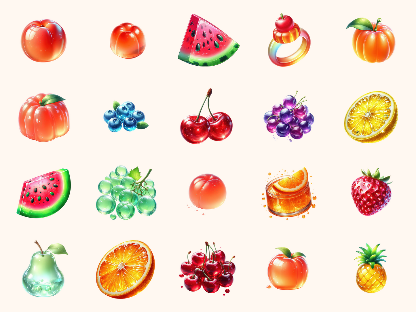 Jelly Fruits Clipart