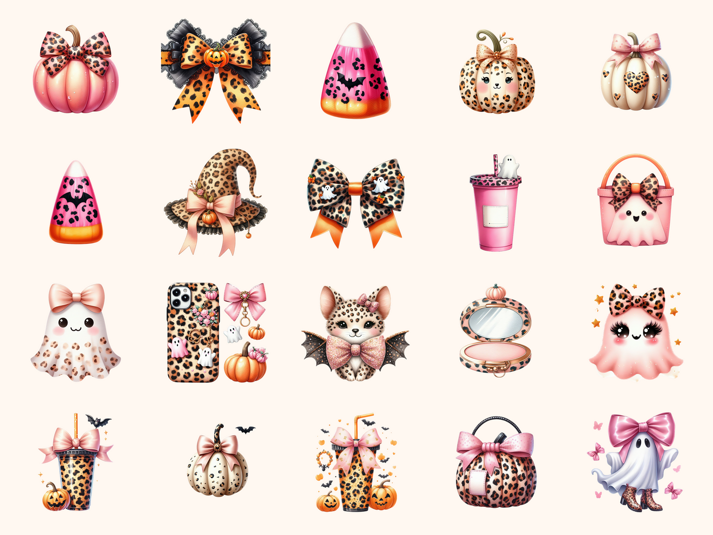 Leopard Coquette Halloween Clipart