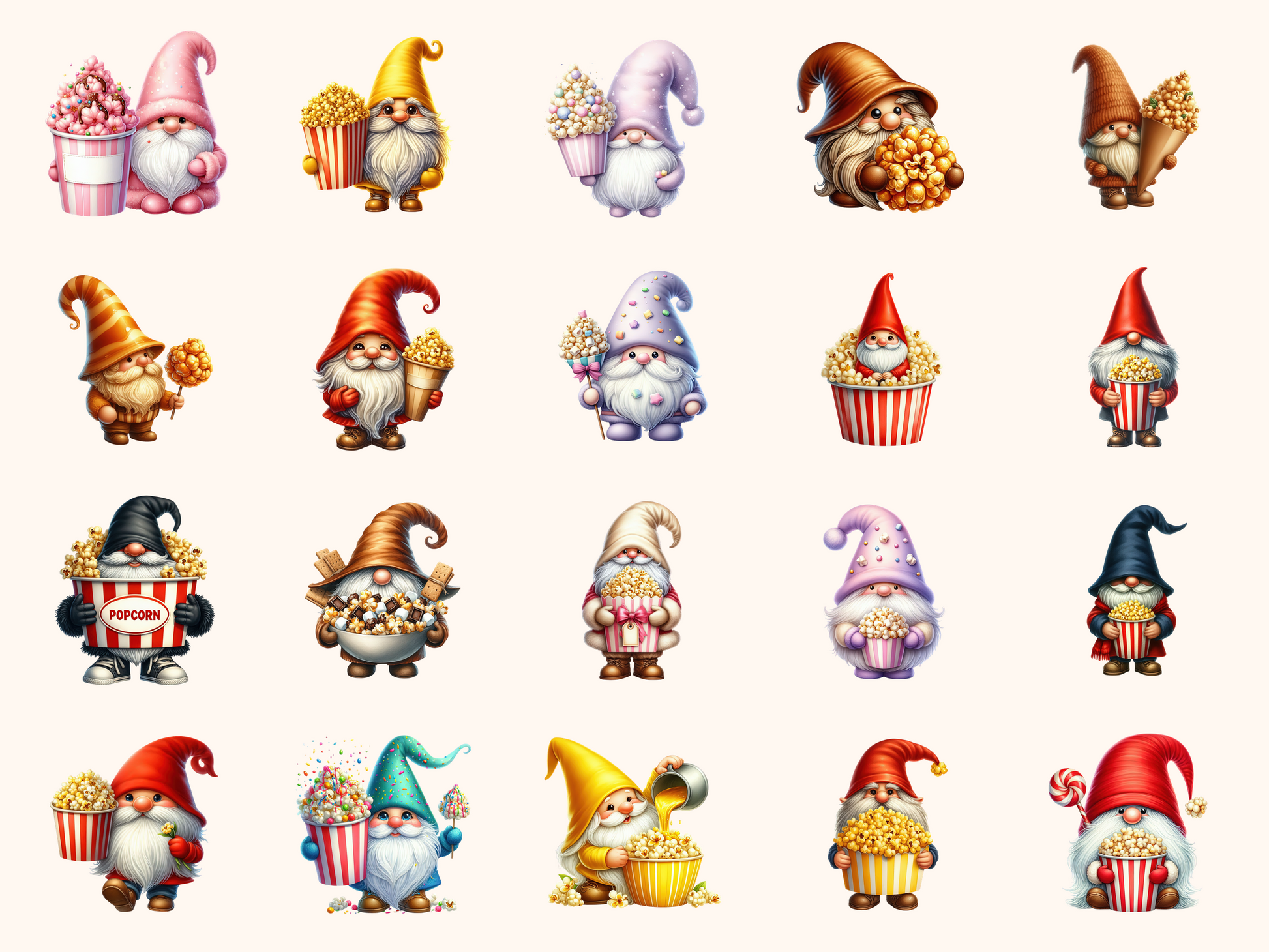 Popcorn Gnomes Clipart