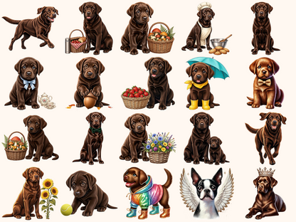 Brown Labradors Clipart