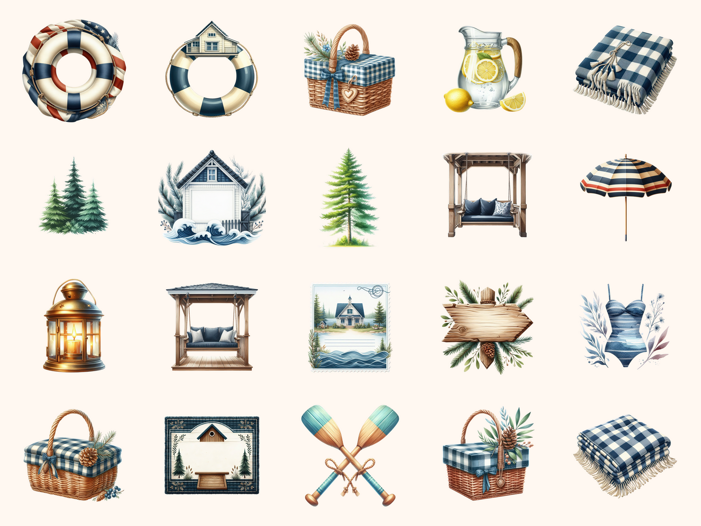 Lake House Summer Clipart
