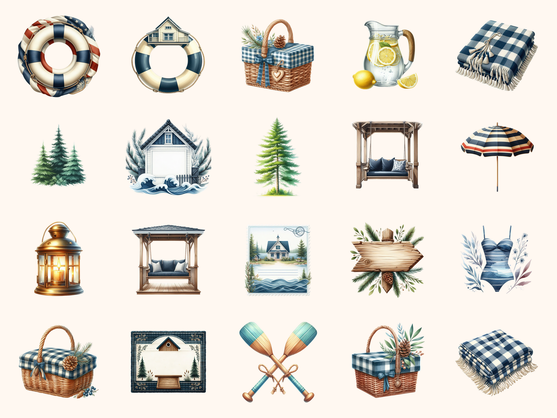 Lake House Summer Clipart