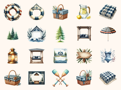 Lake House Summer Clipart