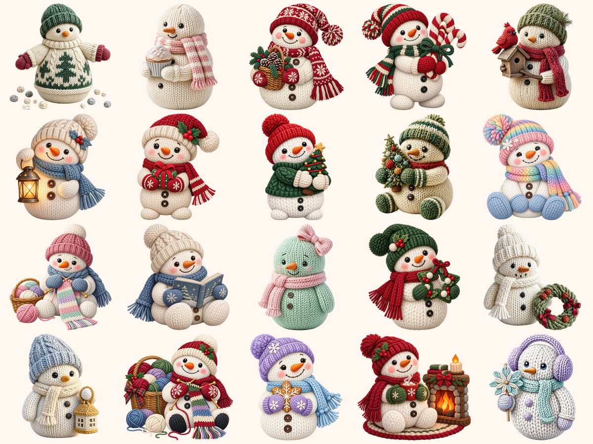 Knitted Snowman Clipart