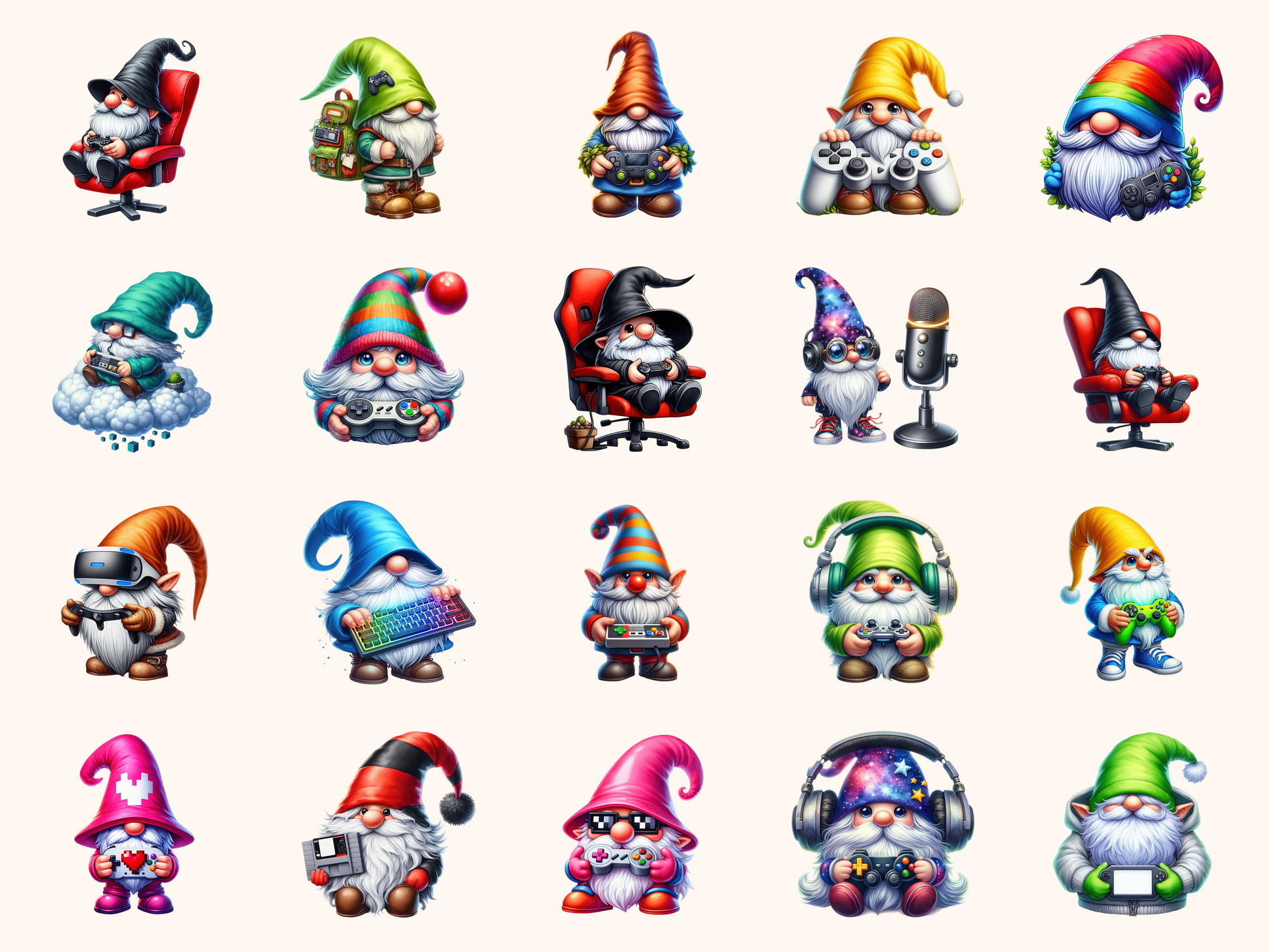 Gamer Gnomes Clipart