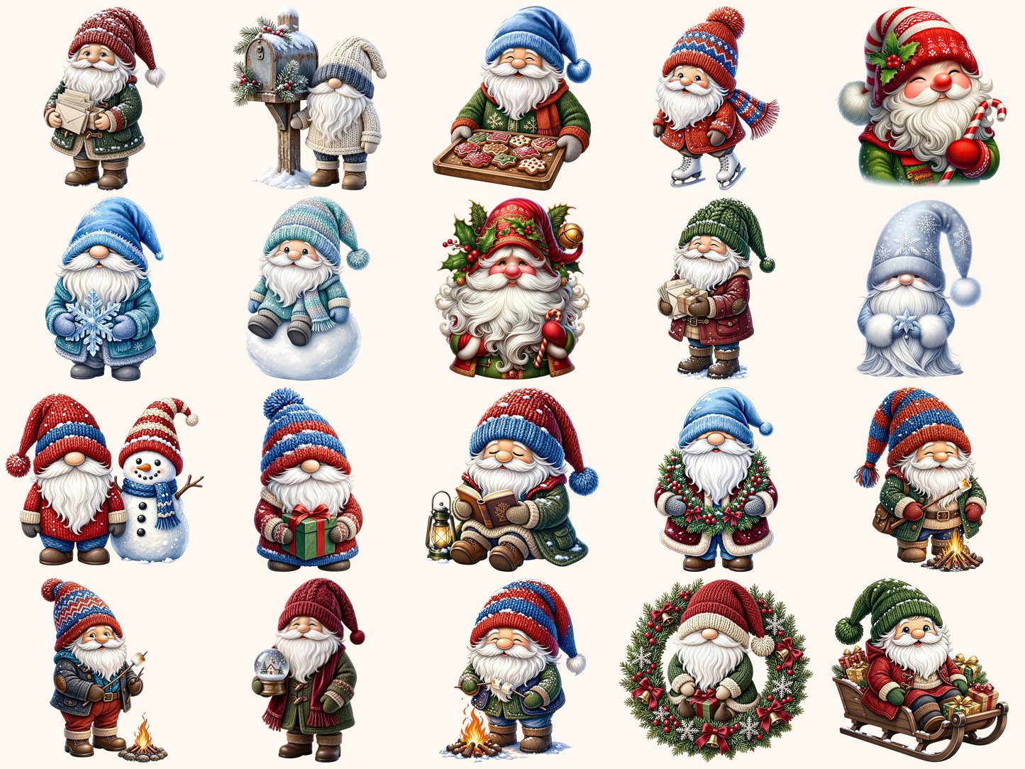 Winter Gnomes Clipart