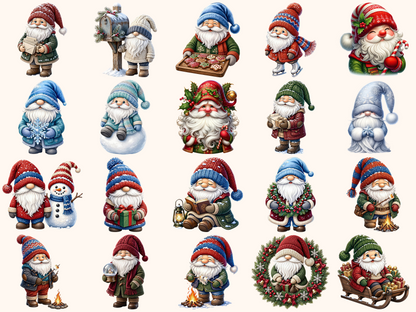 Winter Gnomes Clipart