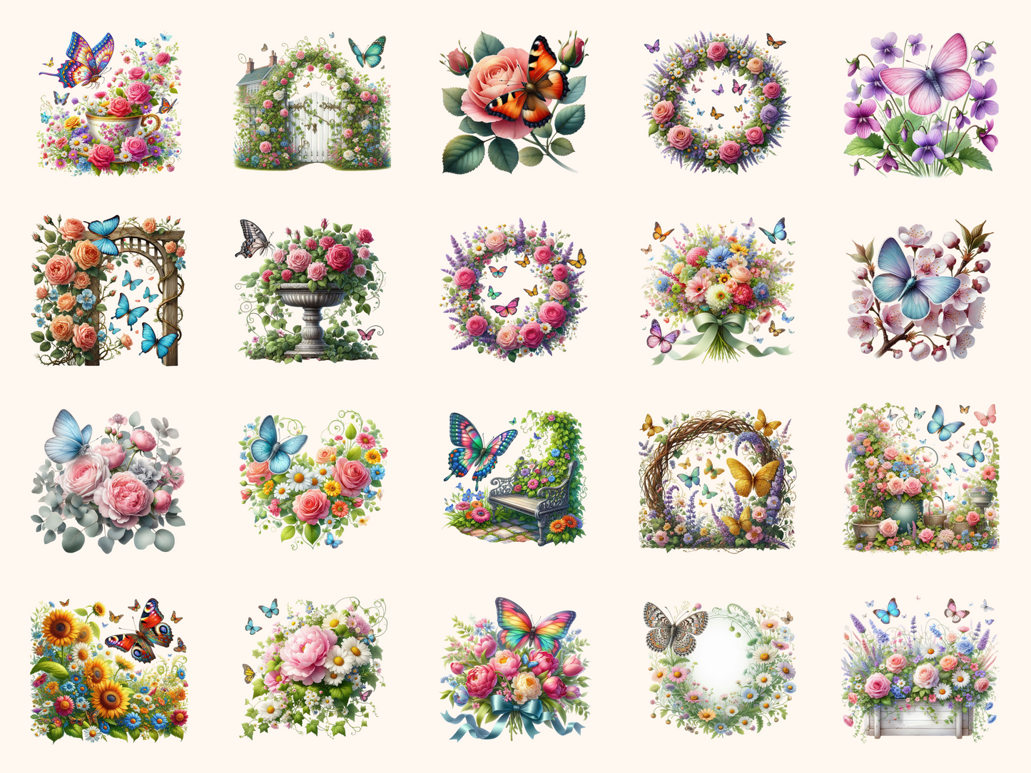 Butterfly Garden Clipart