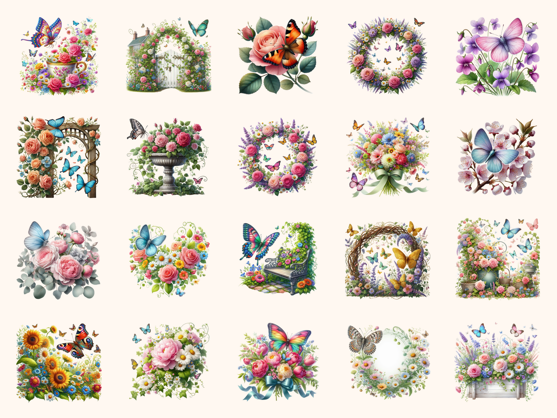Butterfly Garden Clipart