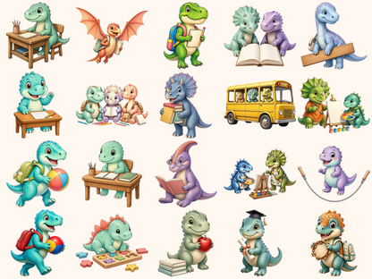 School Dinosaurs Clipart
