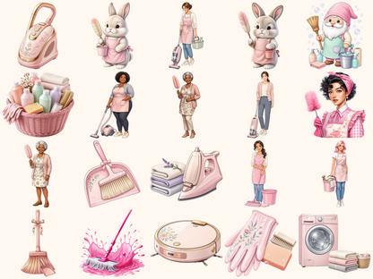 Pink Cleaning Clipart