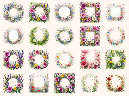 Wildflower Frames Clipart