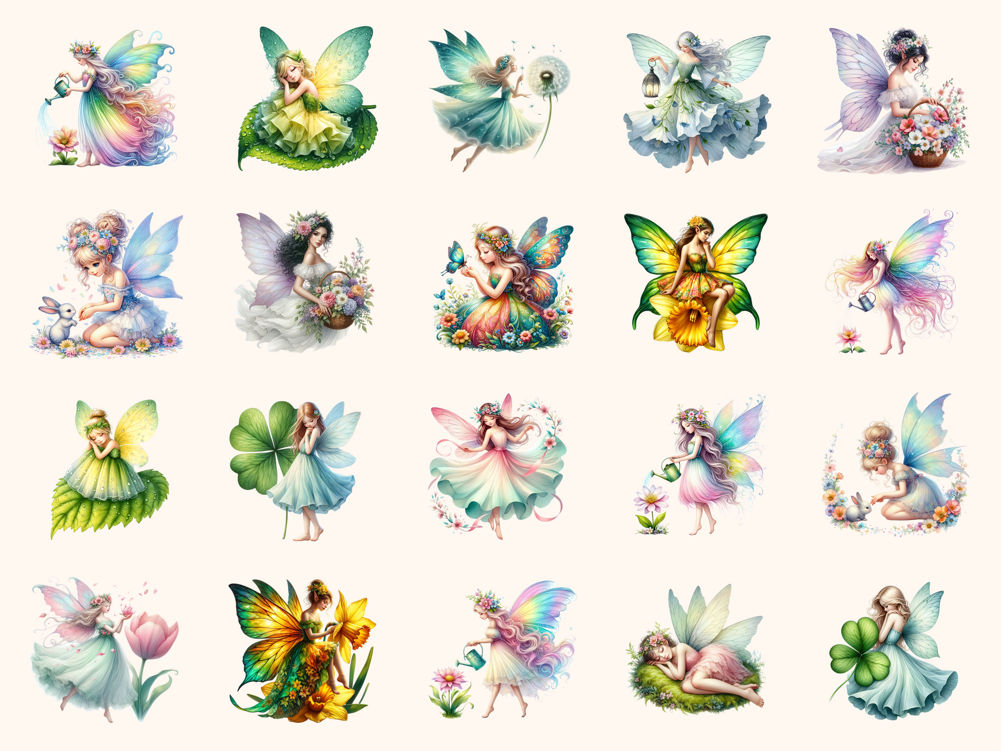 Spring Fairies Clipart