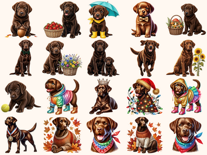 Brown Labradors Clipart