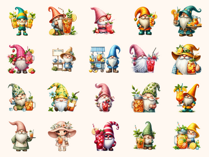 Iced Tea Gnomes Clipart