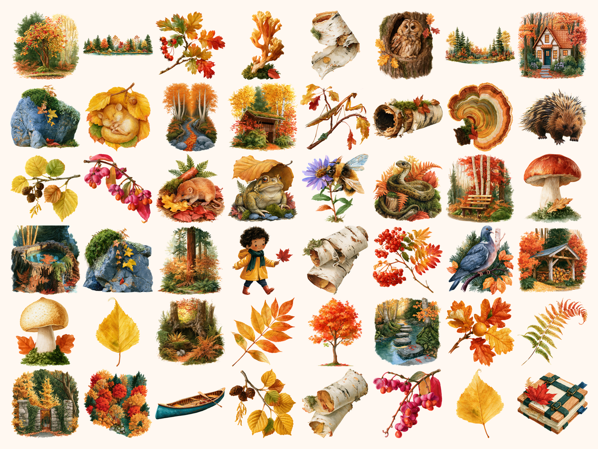 Autumn Forests Watercolor Clipart
