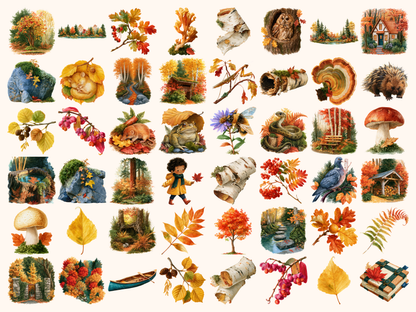 Autumn Forests Watercolor Clipart