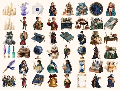 School of Magic Watercolor Clipart