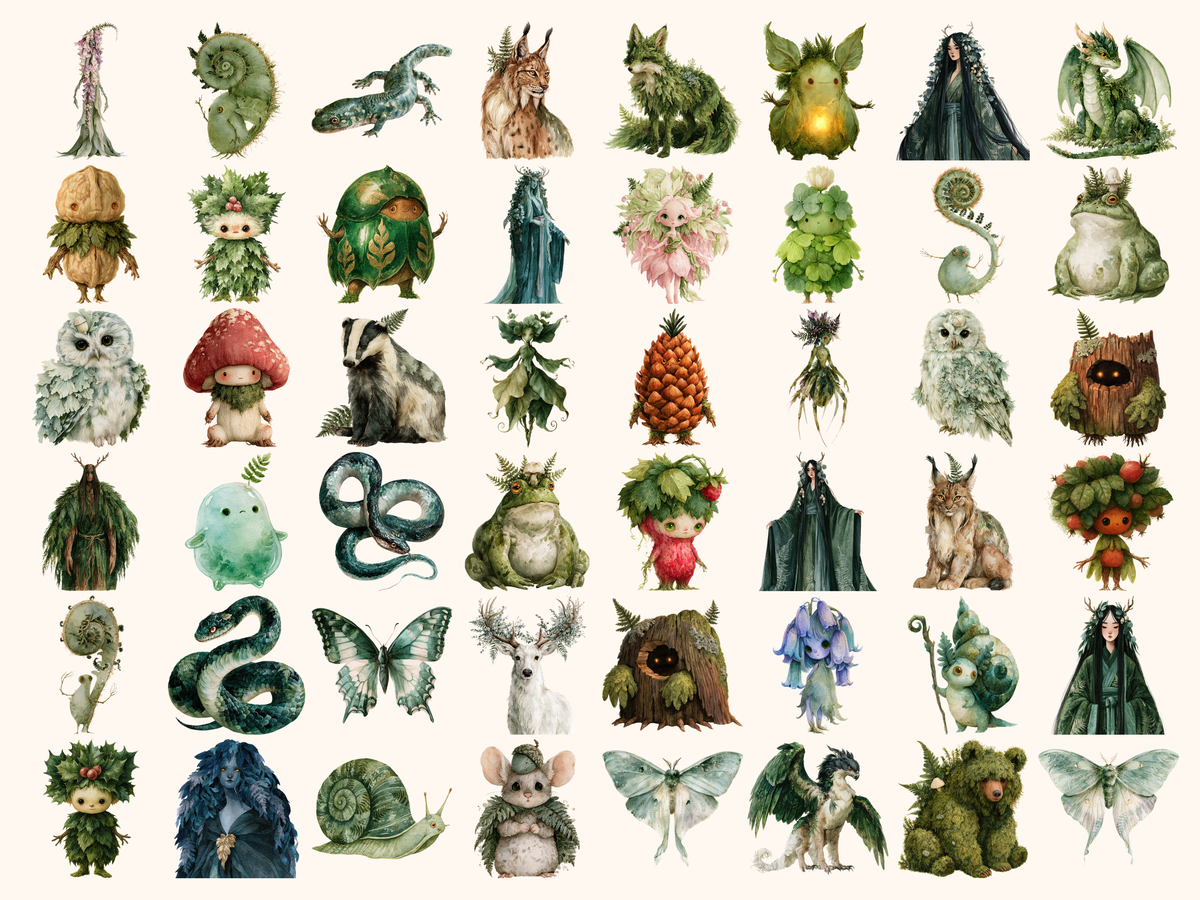 Forest Spirits Watercolor Clipart