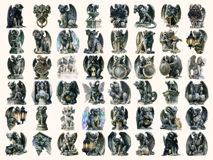 Gargoyles Watercolor Clipart