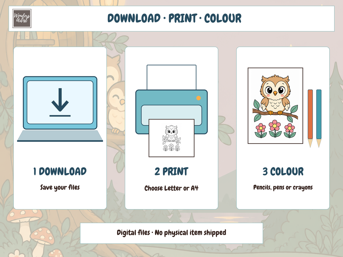 Owls Coloring Book — DIGITAL DOWNLOAD