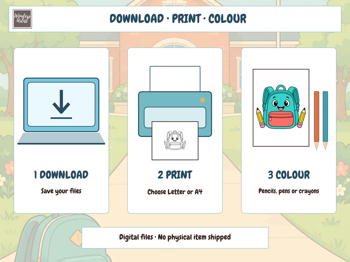 Back to School Coloring Book — DIGITAL DOWNLOAD