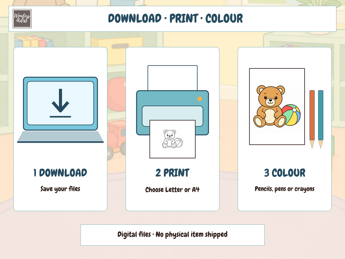Kindergarten Coloring Book — DIGITAL DOWNLOAD