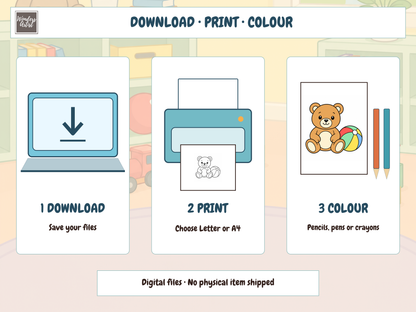Kindergarten Coloring Book — DIGITAL DOWNLOAD
