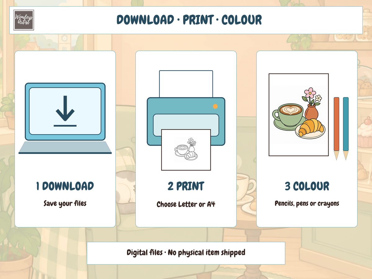 Cozy Cafe Coloring Book — DIGITAL DOWNLOAD