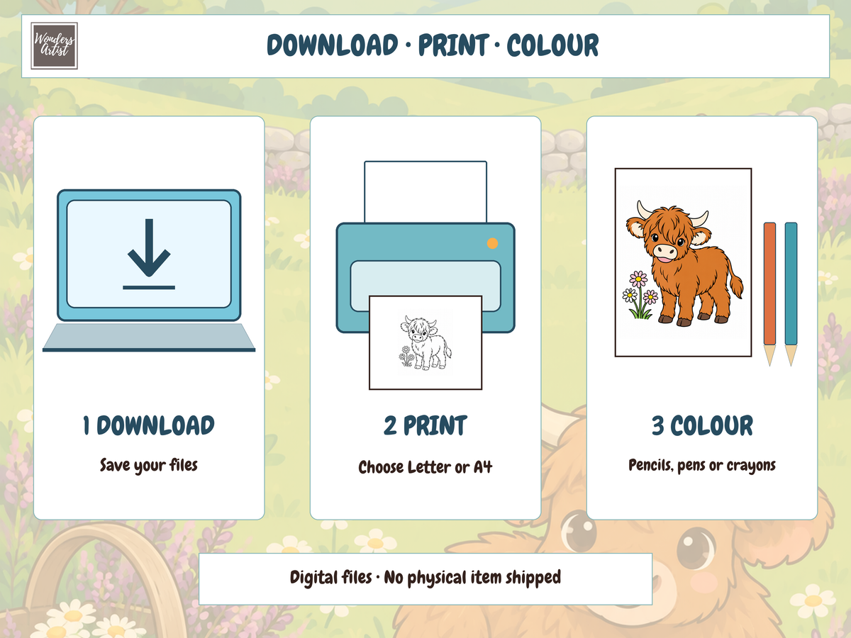 Highland Cows Coloring Book — DIGITAL DOWNLOAD