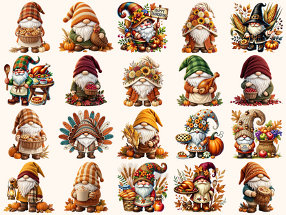 Thanksgiving Gnomes Clipart