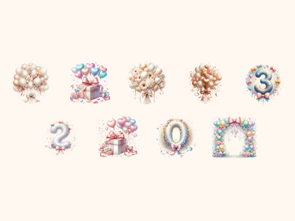 Bows & Balloons Clipart
