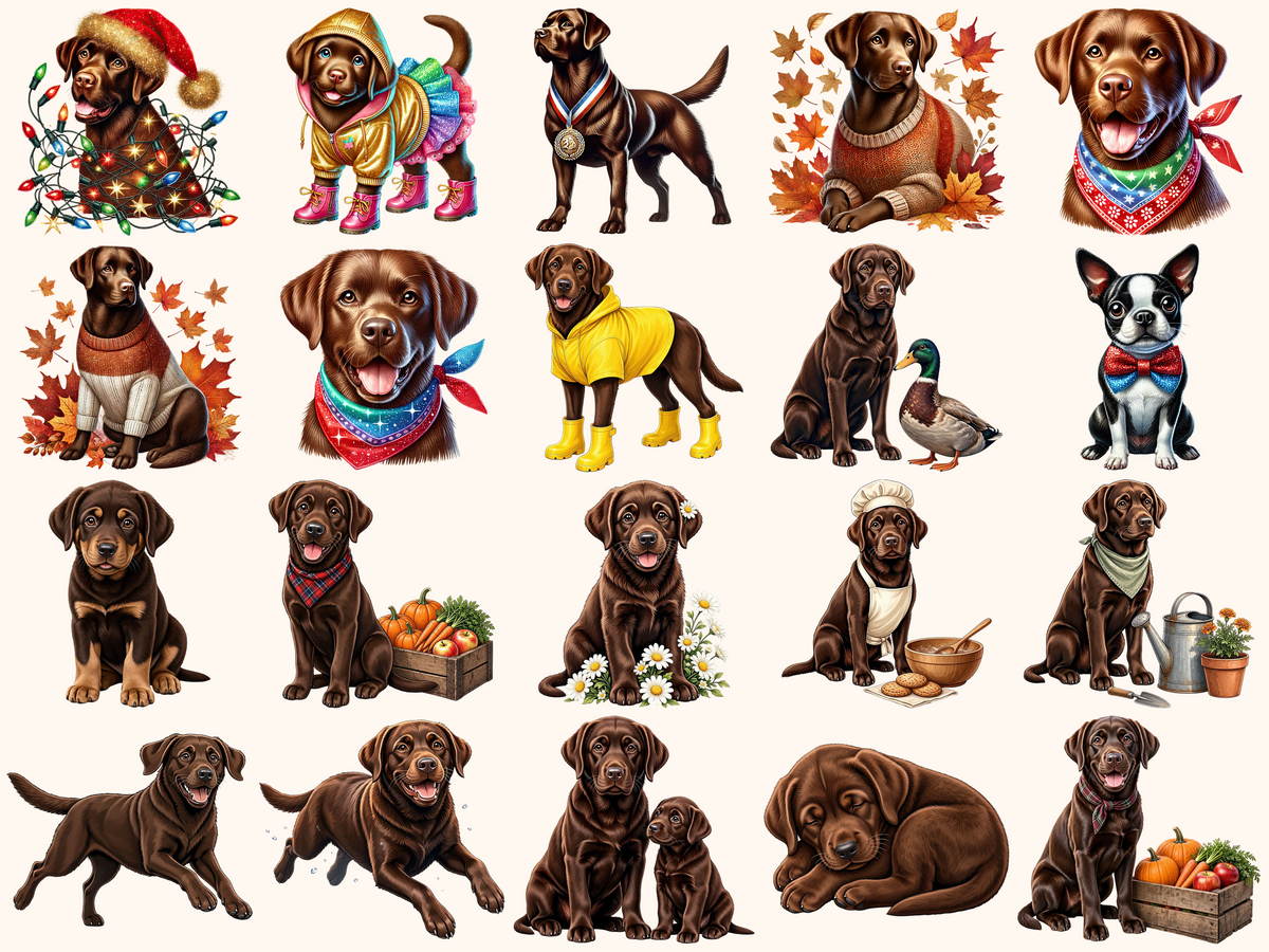 Brown Labradors Clipart
