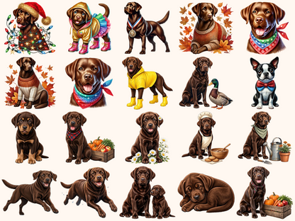 Brown Labradors Clipart